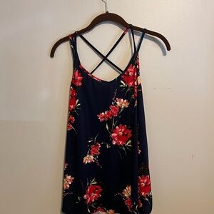 Papermoon 1x Floral Strappy Navy Top